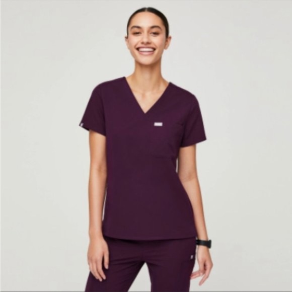 Figs high waisted Zamora scrub Joggers & Catarina top in Deep purple set xs - Picture 11 of 11